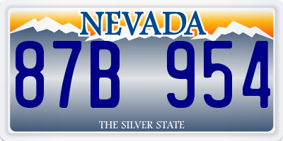 NV license plate 87B954