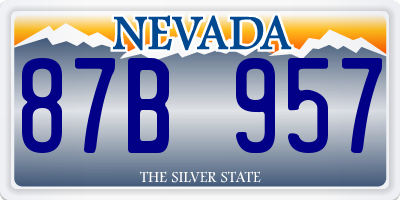 NV license plate 87B957