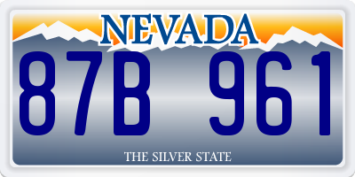 NV license plate 87B961