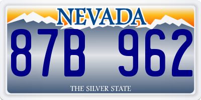 NV license plate 87B962