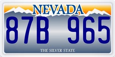 NV license plate 87B965