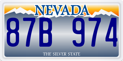 NV license plate 87B974