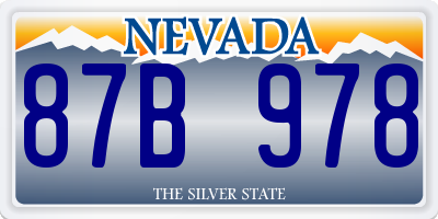 NV license plate 87B978