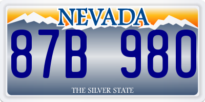 NV license plate 87B980