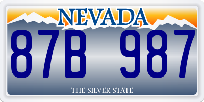 NV license plate 87B987