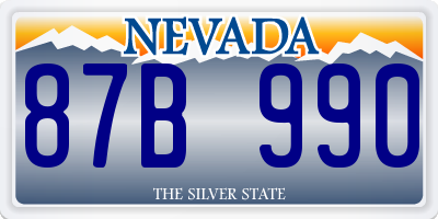 NV license plate 87B990
