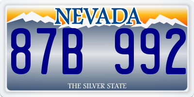 NV license plate 87B992