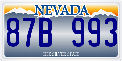 NV license plate 87B993