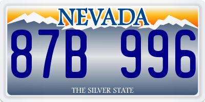 NV license plate 87B996