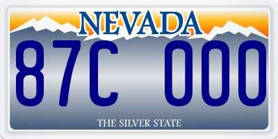 NV license plate 87C000