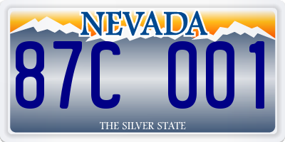 NV license plate 87C001