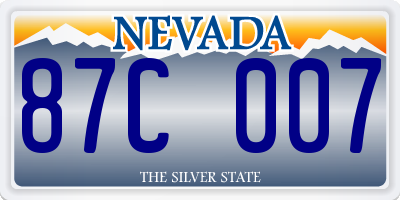 NV license plate 87C007