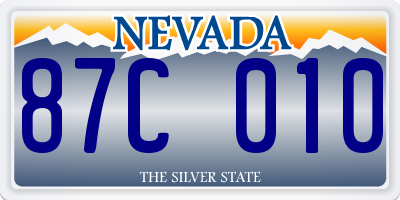 NV license plate 87C010