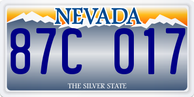 NV license plate 87C017