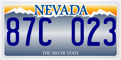 NV license plate 87C023