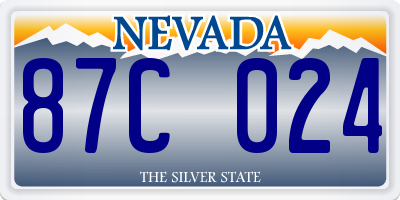 NV license plate 87C024