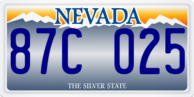 NV license plate 87C025