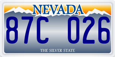 NV license plate 87C026