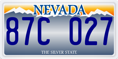 NV license plate 87C027