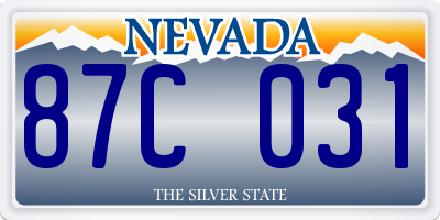 NV license plate 87C031