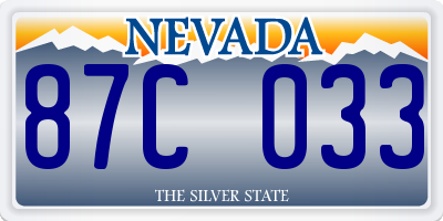 NV license plate 87C033