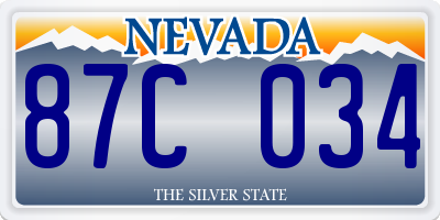 NV license plate 87C034