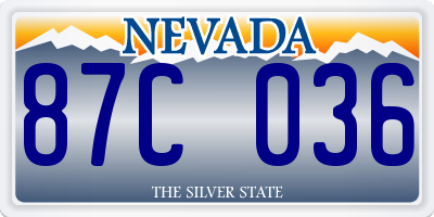 NV license plate 87C036