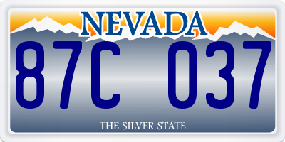 NV license plate 87C037