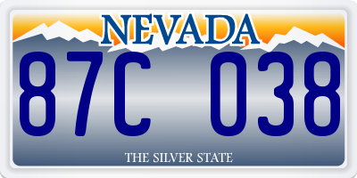 NV license plate 87C038