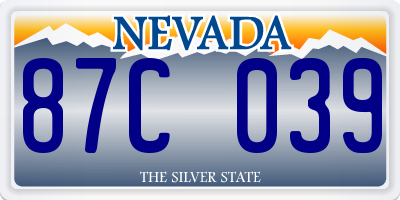 NV license plate 87C039