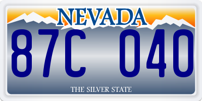 NV license plate 87C040