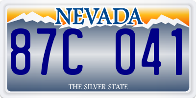 NV license plate 87C041