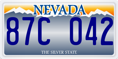 NV license plate 87C042