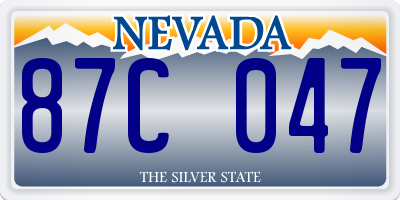 NV license plate 87C047