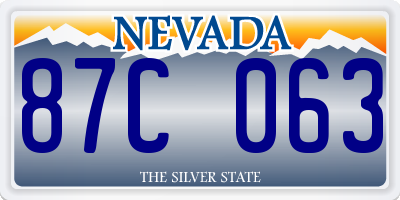 NV license plate 87C063