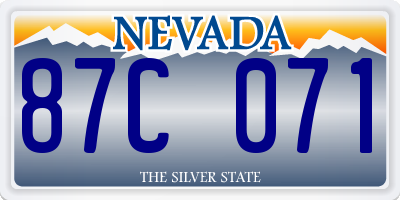 NV license plate 87C071