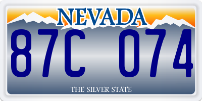 NV license plate 87C074