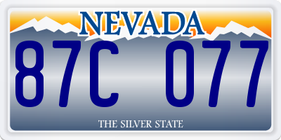 NV license plate 87C077