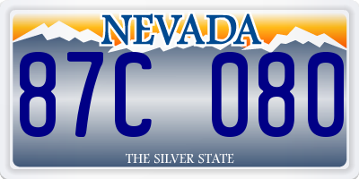 NV license plate 87C080