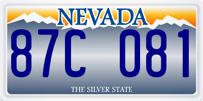 NV license plate 87C081