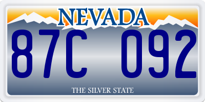 NV license plate 87C092