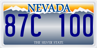 NV license plate 87C100