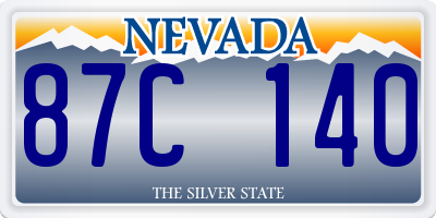 NV license plate 87C140