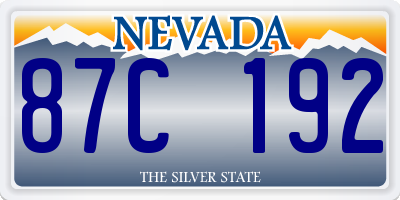 NV license plate 87C192