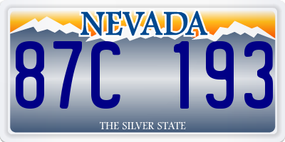 NV license plate 87C193