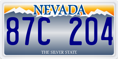 NV license plate 87C204