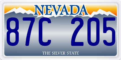 NV license plate 87C205