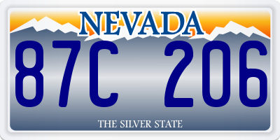 NV license plate 87C206