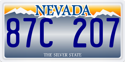 NV license plate 87C207