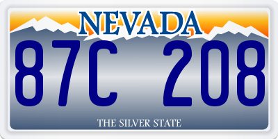 NV license plate 87C208